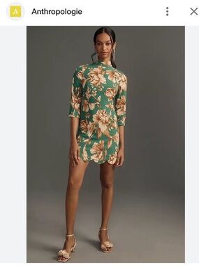 Maeve Green Floral Mini Dress